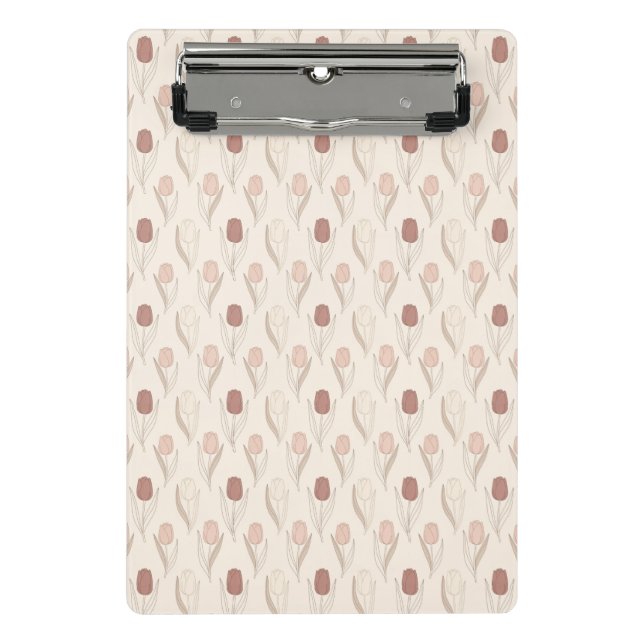 Modern Tulip Floral Pattern Mini Clipboard (Front)