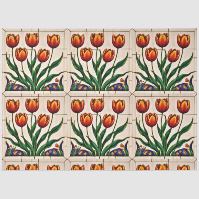 Modern Tulips Beautiful Collection Tissue Paper (Front)