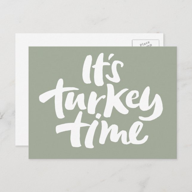 Modern Turkey Time Thanksgiving Invitation (Front/Back)