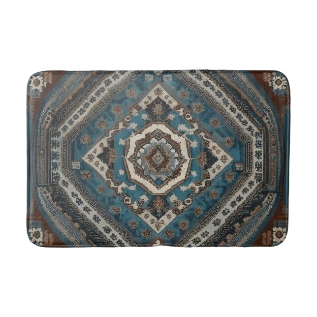 Modern Turkish Beautiful Old Pattern Collection Bath Mat (Front)