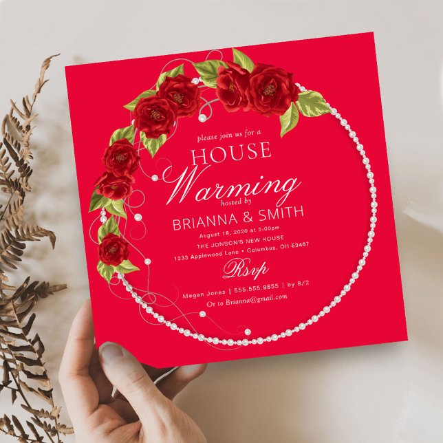 Modern Turkish Roses Housewarming  Invitation (Creator Uploaded)
