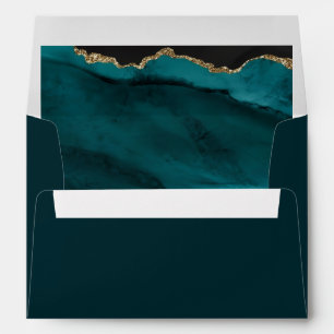   Modern Turquoise Agate Wedding  Envelope