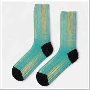 Modern Turquoise and Gold Socks