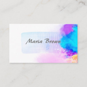modern turquoise and purple abstract art design business card