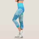 Modern turquoise blue ombre watercolor mandala capri leggings<br><div class="desc">Modern turquoise blue ombre watercolor mandala</div>