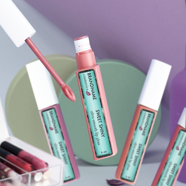 Modern Turquoise Foil Glitter Agate Cute Lip Gloss (Creator Uploaded)