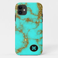 Modern Turquoise & Gold Stone Crystal Personalise