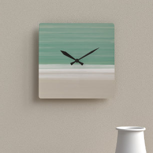 Modern Turquoise Ocean Beach Theme Wall Clock