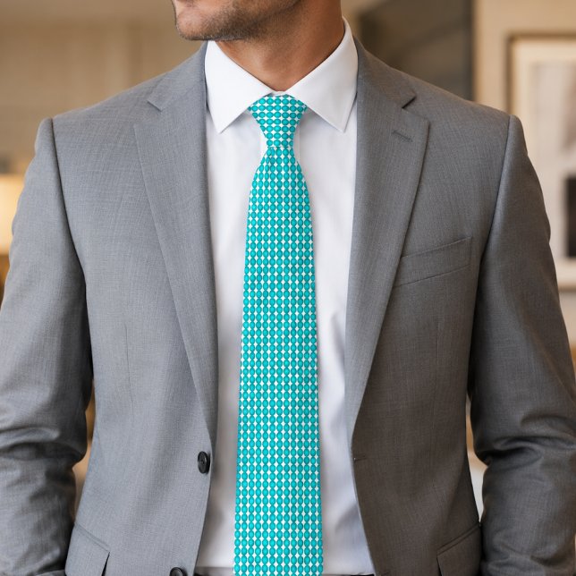 Modern Turquoise Octagon Pattern Tie (Creator Uploaded)