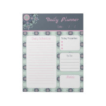 Modern turquoise Pink Floral Mandala Daily To Do