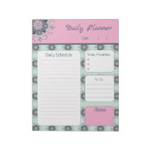 Modern turquoise Pink Floral Mandala Daily To Do