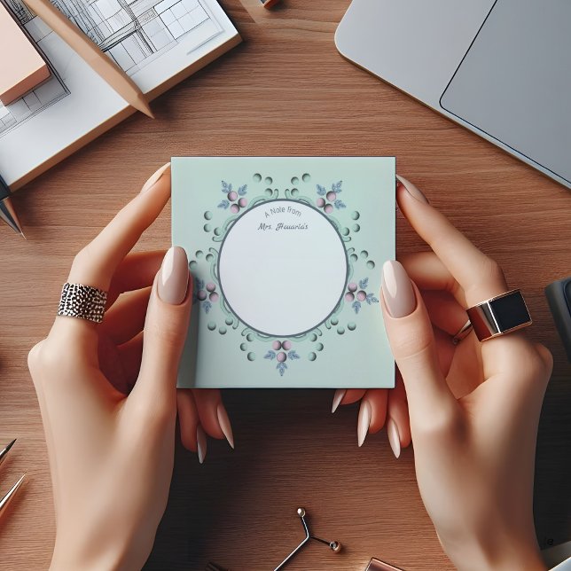 Modern turquoise Pink Floral Mandala Doodles Post-it Notes (Creator Uploaded)