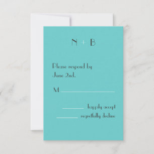 Modern Turquoise RSVP Card