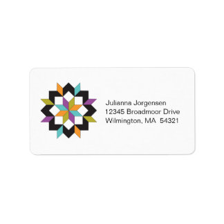 Modern Turquoise Sampler Quilt Address Labels