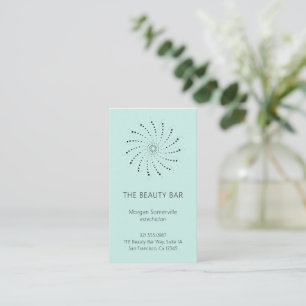 Modern Turquoise Spiral Dot Elegant Business Card