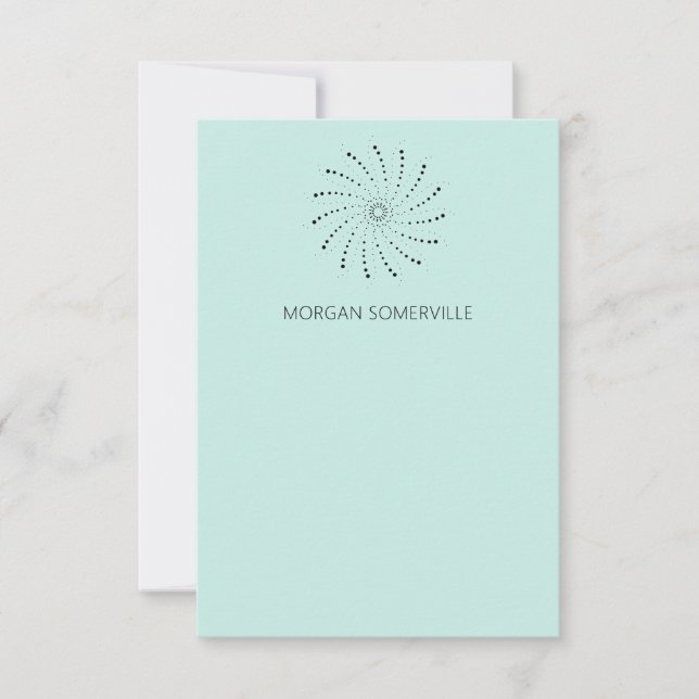 Modern Turquoise Spiral Dot Elegant Card (Front)