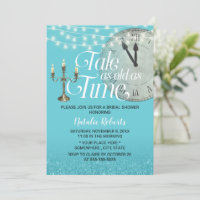 Modern Turquoise Tale as Old as Time Bridal Shower