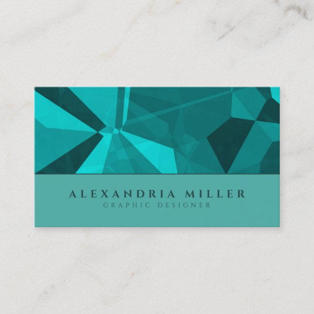Modern Turquoise & Teal Abstract Business Card (Front)