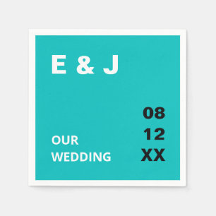 Modern Turquoise Wedding Napkins