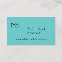 Modern Turquoise Wedding Website Card