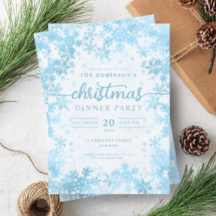 Modern Turquoise Winter Wonderland Christmas Invitation