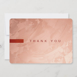 Modern Tuscan Rose Gold & Red Editable Thank You Card