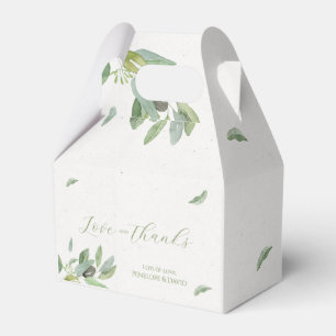 Modern Tuscany Olive Leaves Branch-Thank You Card Favour Box