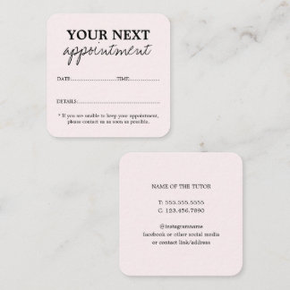 Modern Tutor Appointment Card | Packed with care