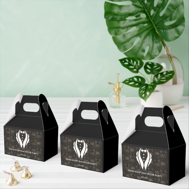 Modern Tuxedo Art Deco Bachelor Party Favour Box (Multiple)