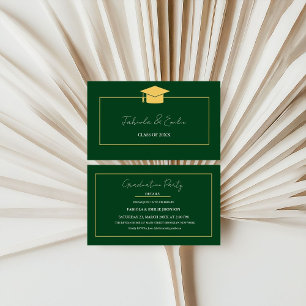 Modern Twin Graduation Name Card Insert Gold Frame