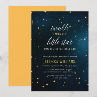 Modern Twinkle Twinkle Little Star Baby Shower Invitation