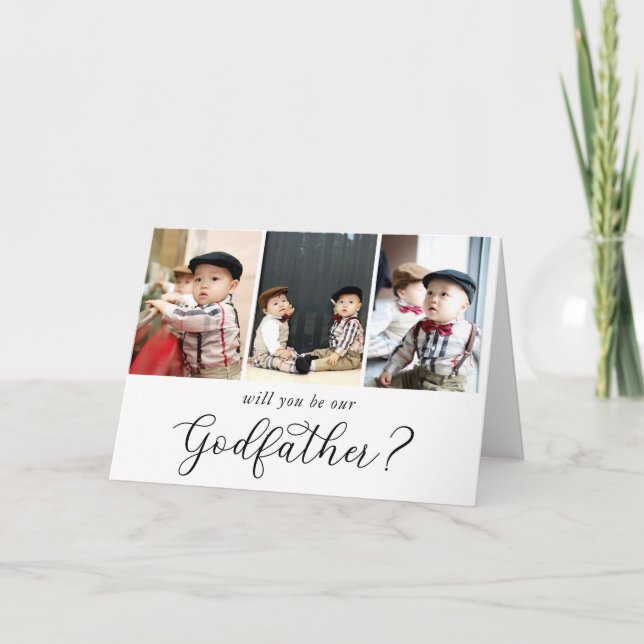 Modern Twins Godfather Proposal Card (Front)