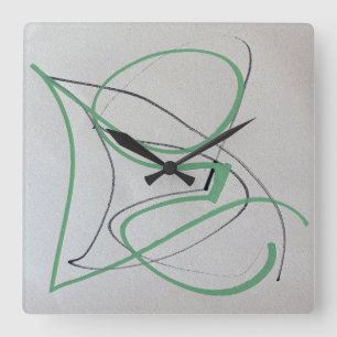 Modern Two-Colour Abstract Art Clock