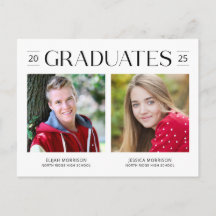 Modern Two Graduates Joint Graduation Photo