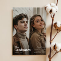 Modern Two Graduates Photo Double Joint Graduation