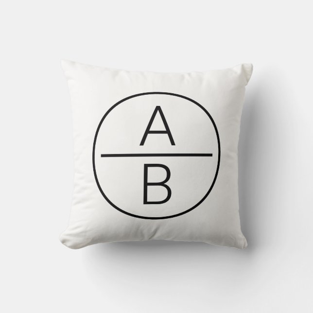 Modern Two Initials Monogram Cushion (Front)