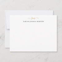 Modern Two Monogram Initial Girly Script Gold
