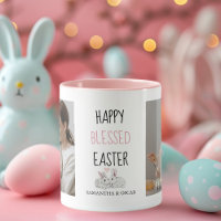 Modern Two Photo | Happy Blessed Easter | Bunny