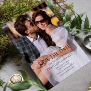 Modern Two Photo Wedding Announcement