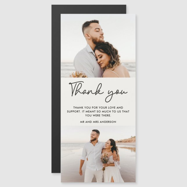 Modern Two Photo Wedding Thank You (Front/Back)