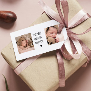 Modern Two Photo You Make Our Life Complete Gift Tags
