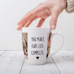 Modern Two Photo | You Make Our Life Complete  Latte Mug<br><div class="desc">Modern Two Photo | You Make Our Life Complete</div>