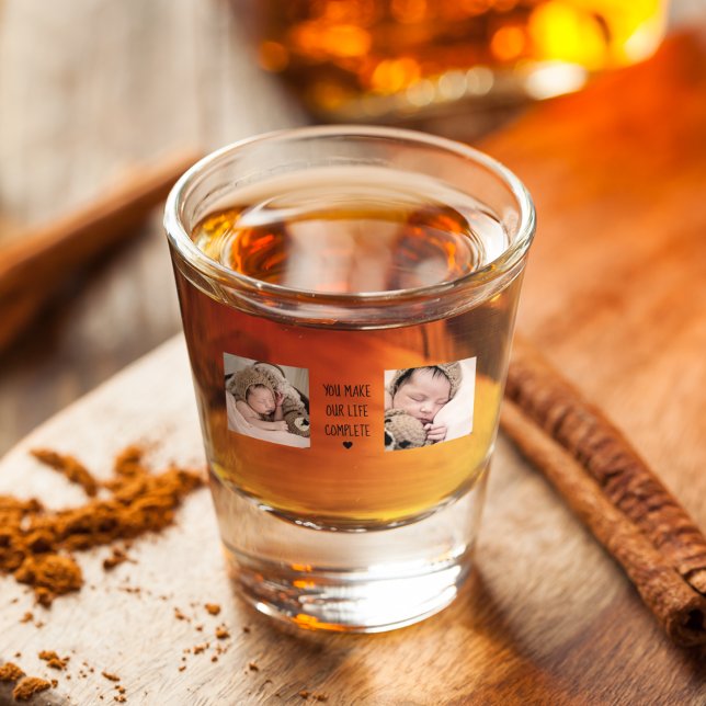 Modern Two Photo | You Make Our Life Complete  Shot Glass (Creator Uploaded)