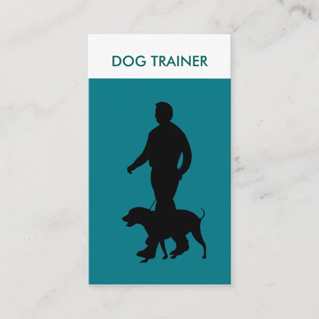 Modern Two Side Professional Dog Trainer Business Card (Front)