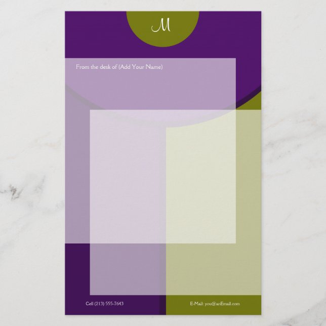 Modern Two Tone Stationery (Front)