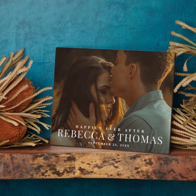 Modern Type Photo Wedding Plaque (Side)