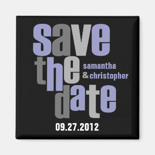 Modern Type Save The Date Magnet