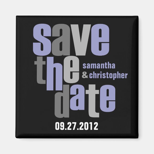 Modern Type Save The Date Magnet (Front)