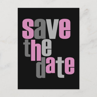 Modern Type Save The Date Postcard
