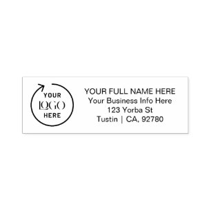 Modern Typewriter   Business Logo Return Address Self-inking Stamp